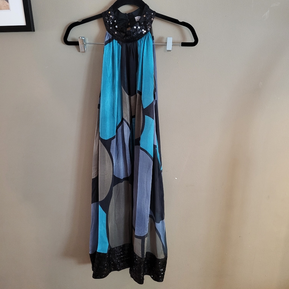 Zara lined silk halter dress, size M